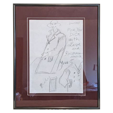 Yves Saint Laurent Original Pencil Croquis 